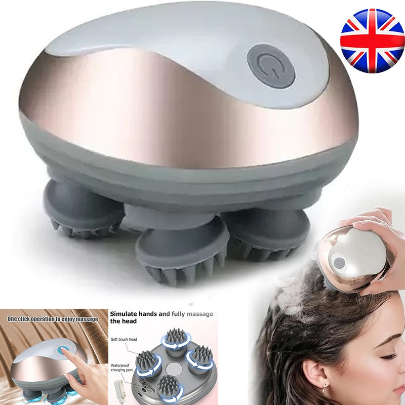 Electric Scalp Massager Head Massager Waterproof Massager 3 Kneading