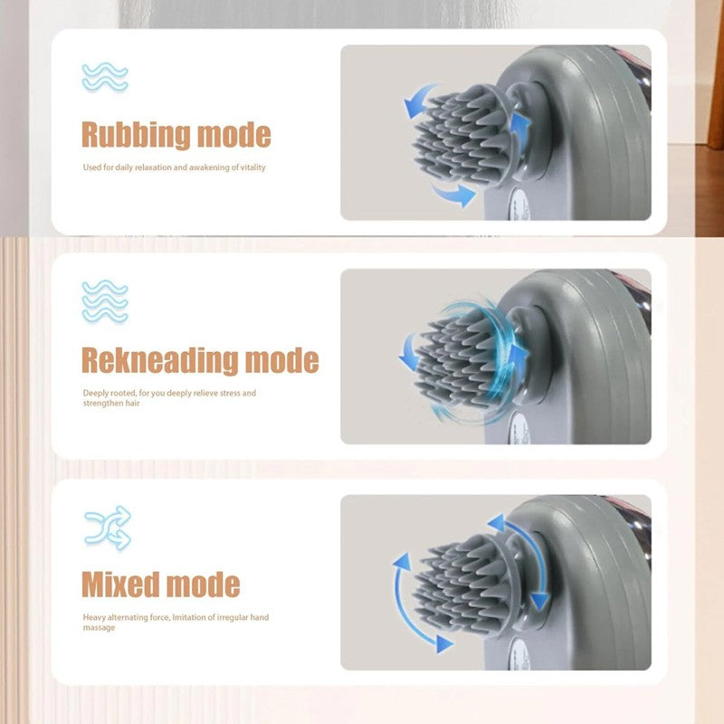 Electric Scalp Massager Head Massager Waterproof Massager 3 Kneading