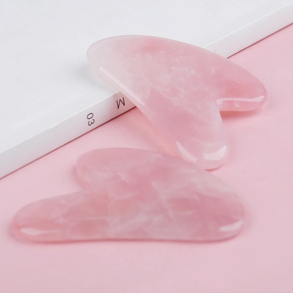 Gua Sha de cuarzo rosa