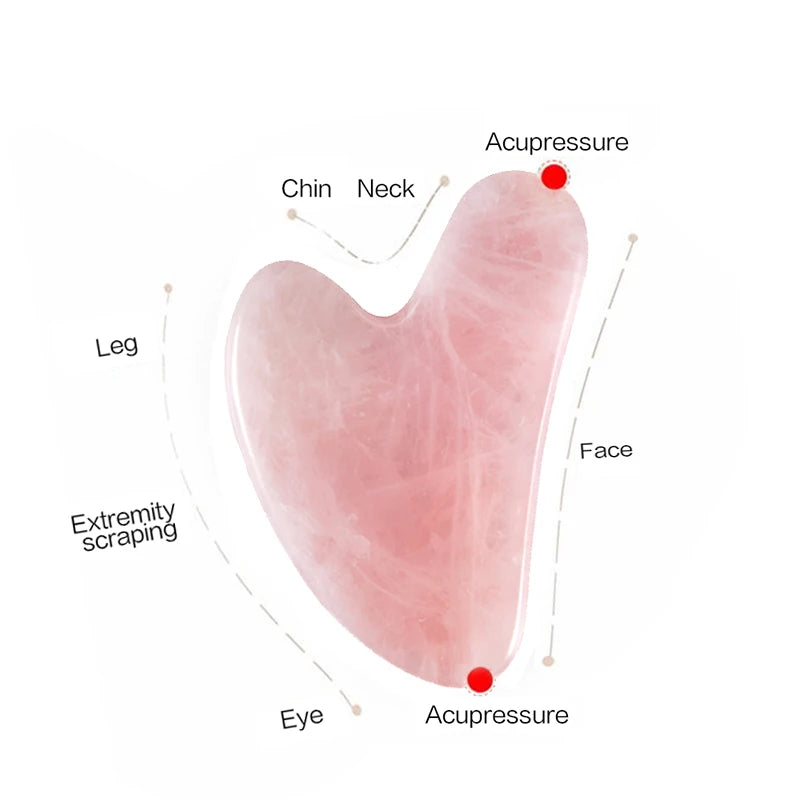 Gua Sha de cuarzo rosa