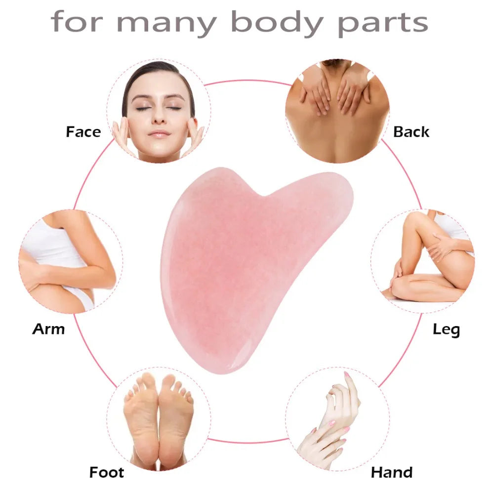 Gua Sha de cuarzo rosa