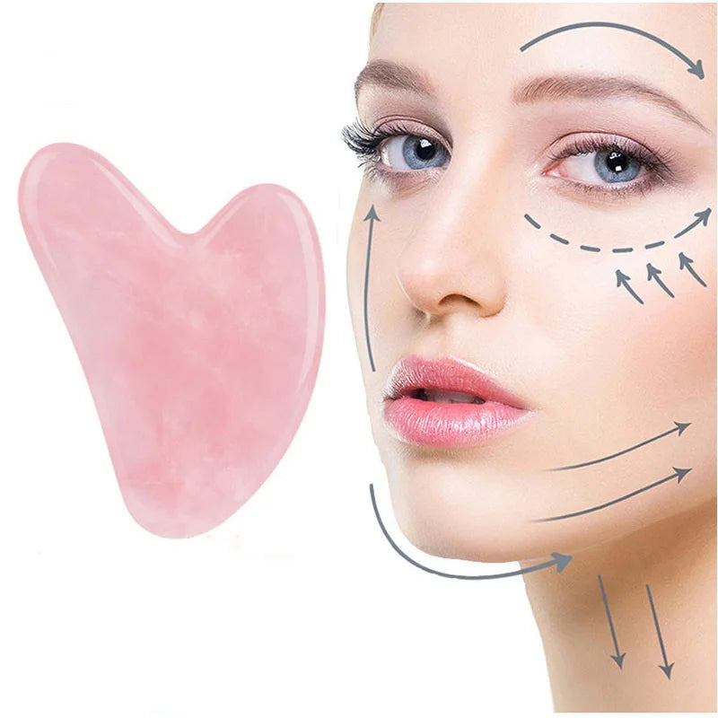 Gua Sha de cuarzo rosa