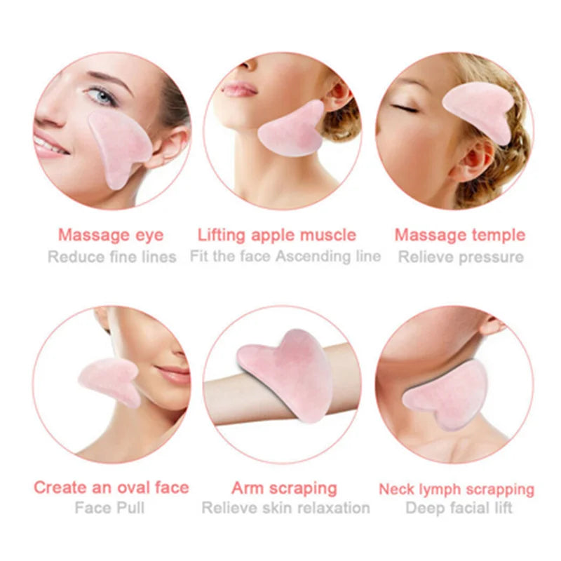 Gua Sha de cuarzo rosa