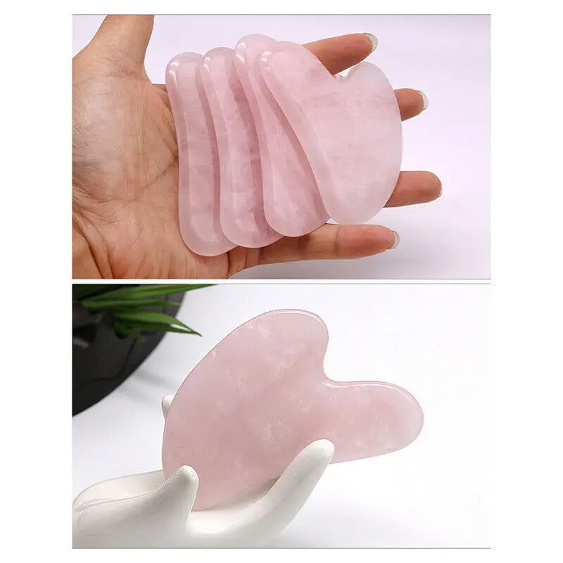 Gua Sha de cuarzo rosa