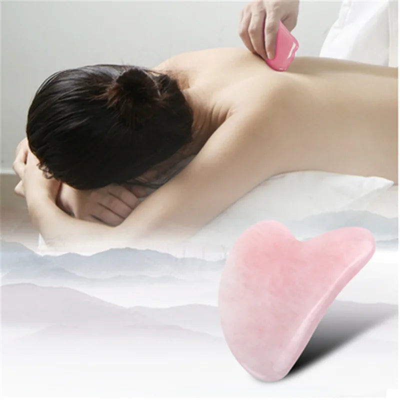 Gua Sha de cuarzo rosa